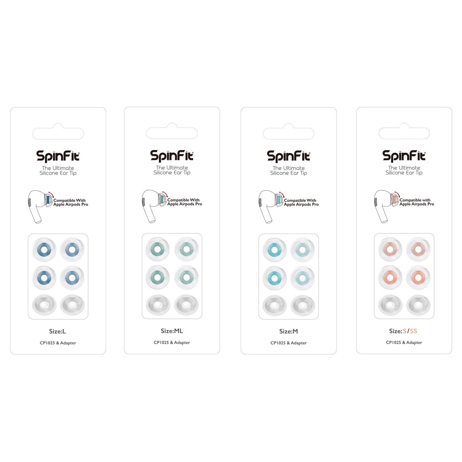 Spinfit CP1025 + CPA1 Silicone Eartips For Apple AirPods