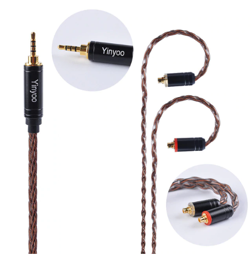 Yinyoo 8 Core Pure Copper Cable 2.5/3.5/4.4mm Balanced Cable MMCX/2pin Connector