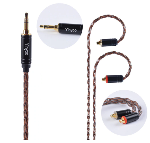 Yinyoo 8 Core Pure Copper Cable 2.5/3.5/4.4mm Balanced Cable MMCX/2pin Connector