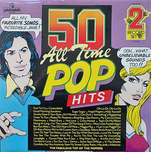 The Fabulous Top Of The Poppers ‎– 50 All Time Pop Hits (Used) (Very Good Condition)