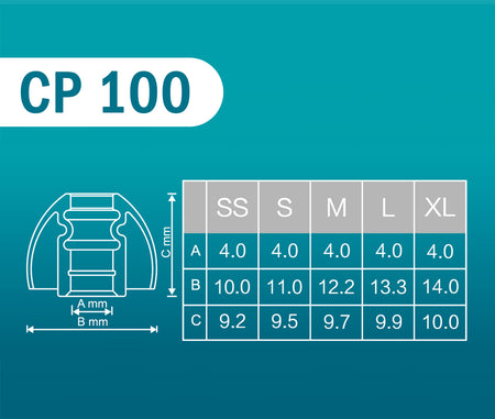 SpinFit CP100 Silicone Eartips (1 Pair)