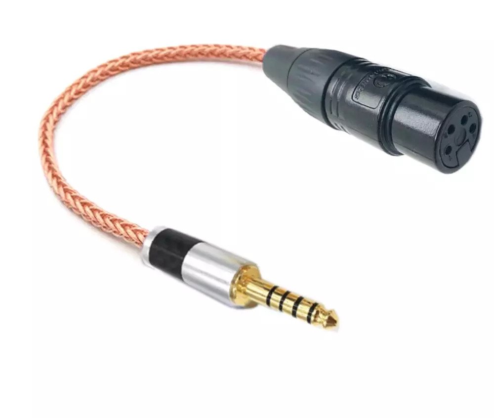 Single Crystal Copper 4.4mm Balanced Male to 4pin XLR Balanced Female Audio Adapter Cable 4.4mm to XLR Balance